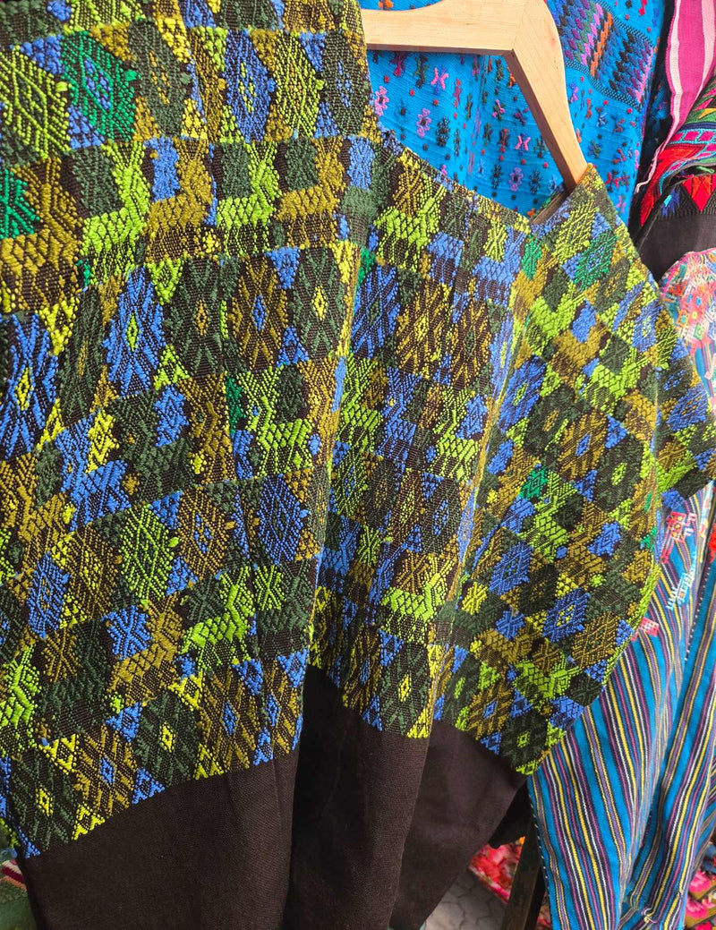 Green and Brown Cobán Huipil #9-83