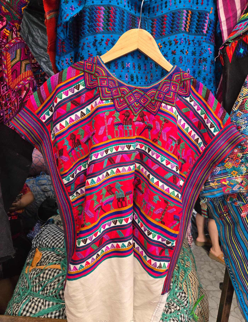 Bright Red Nebaj Huipil #9-88