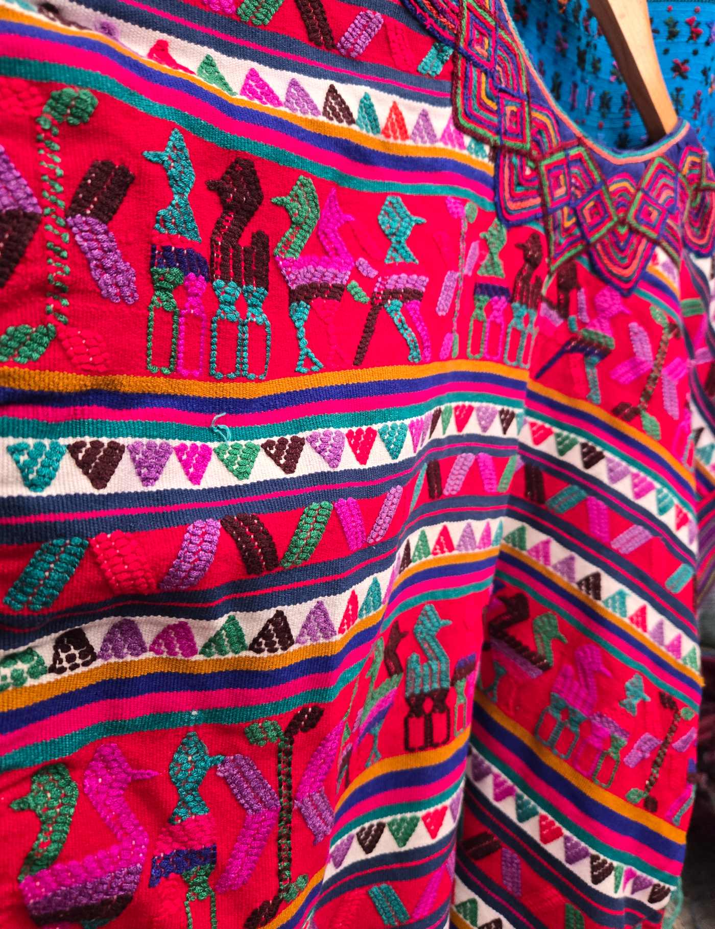 Bright Red Nebaj Huipil #9-88