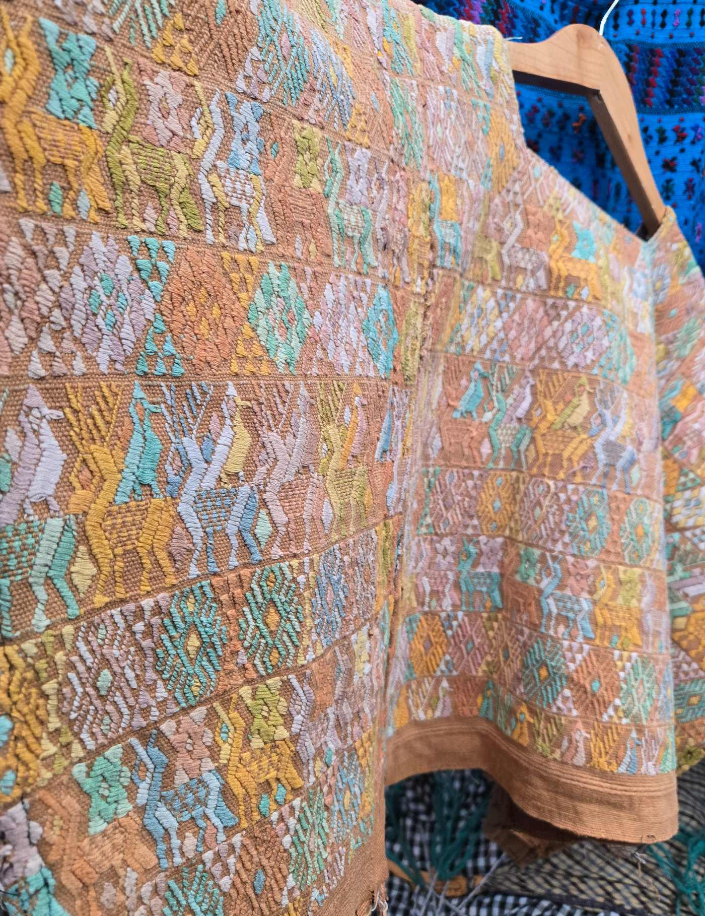 Colourful on Caramel Cobán Huipil #9-90