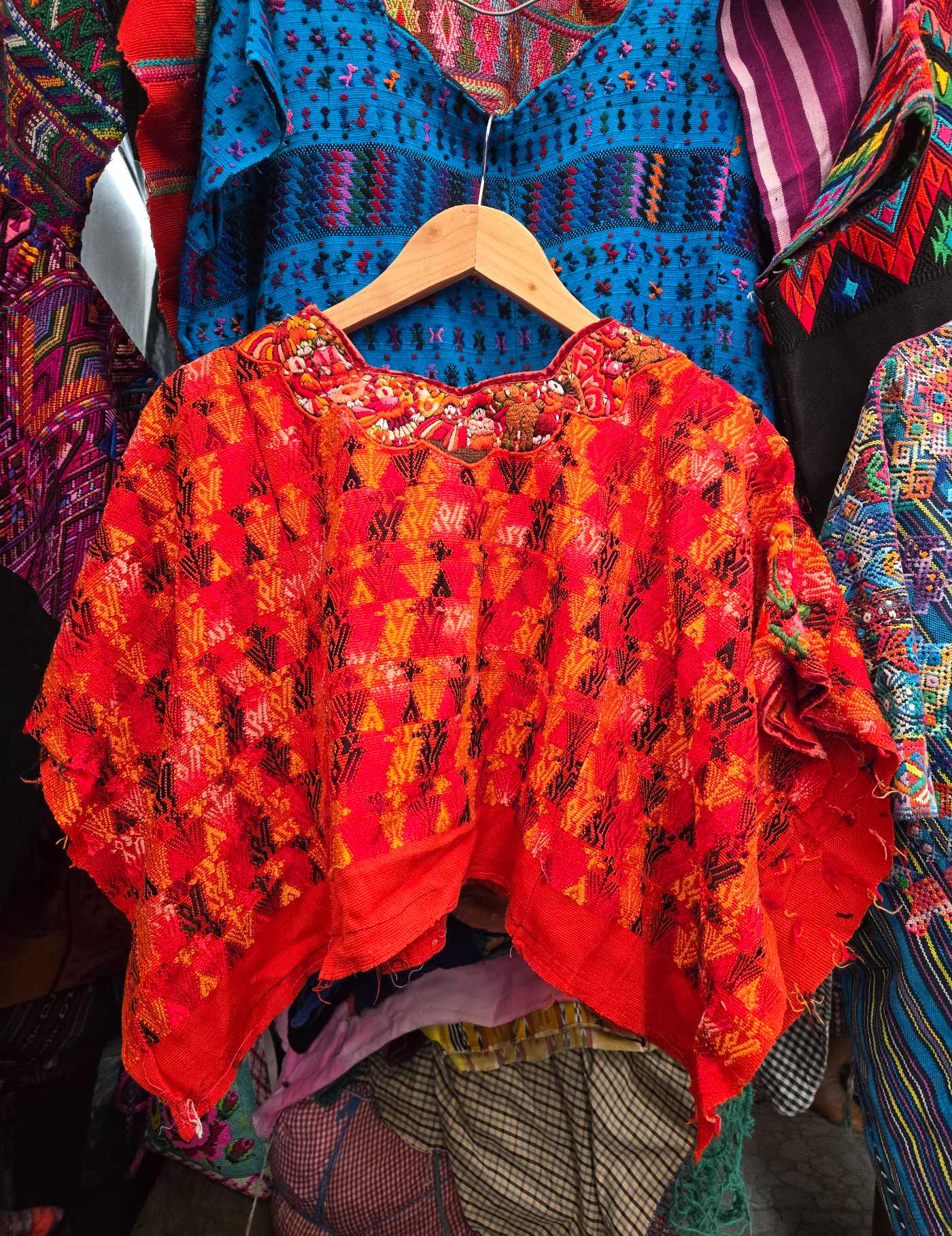 Bright Orange Cobán Huipil #9-96