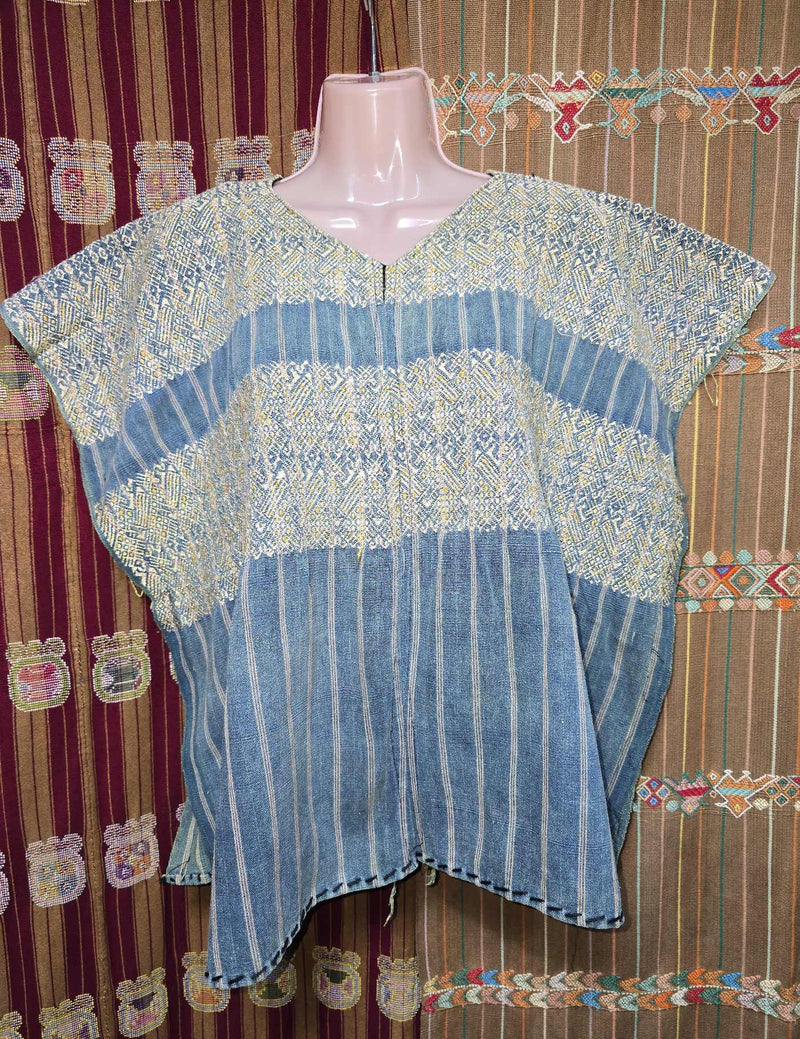 Indigo and Cream Nahualá Huipil #9-104
