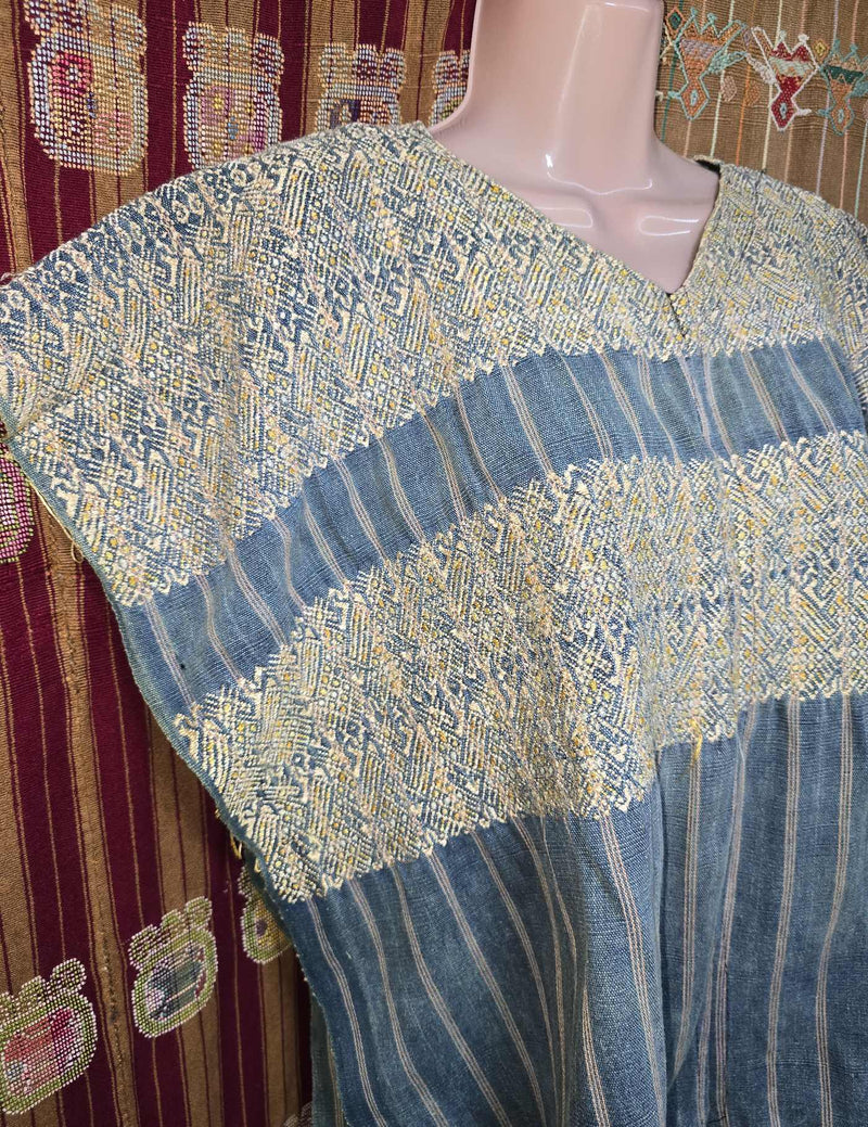 Indigo and Cream Nahualá Huipil #9-104