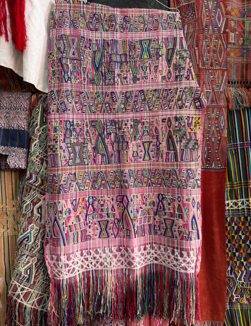 Pink and Blue Nebaj Tzute #9-111