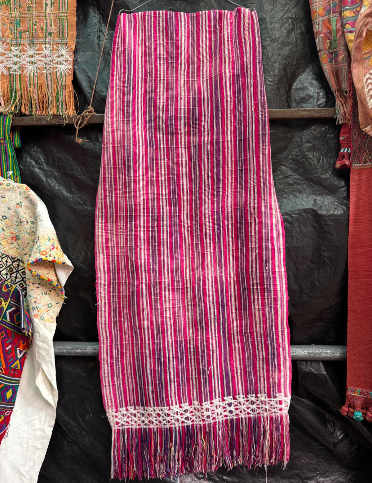 Pink and White Nebaj Tzute #9-113