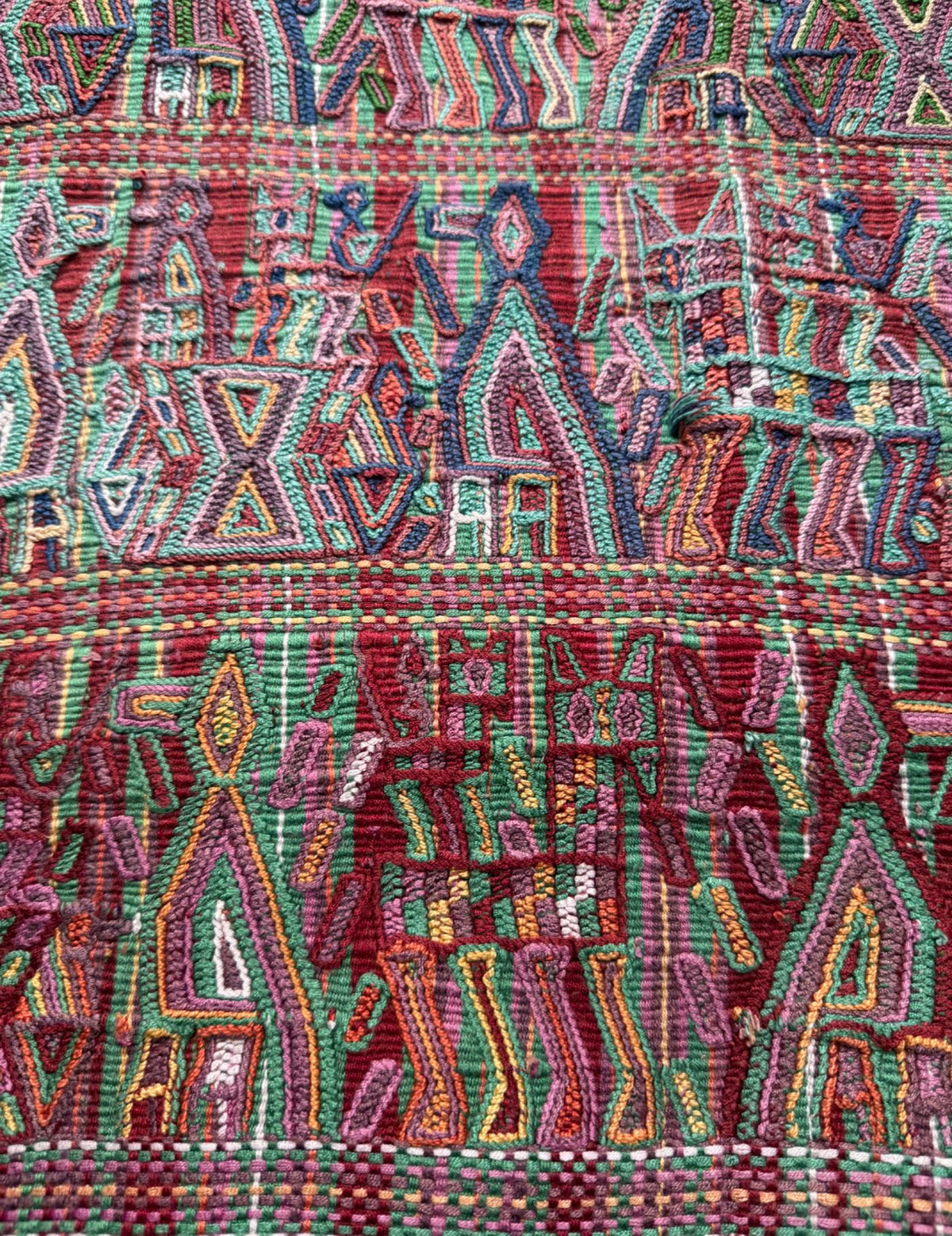 Terracotta and Turquoise Nebaj Tzute #9-119