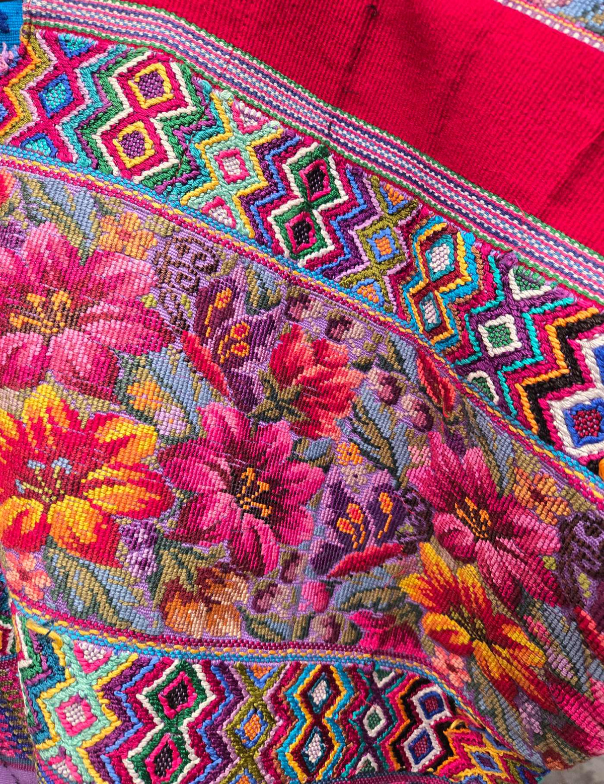 Lilac and Red Comalapa Huipil #9-125