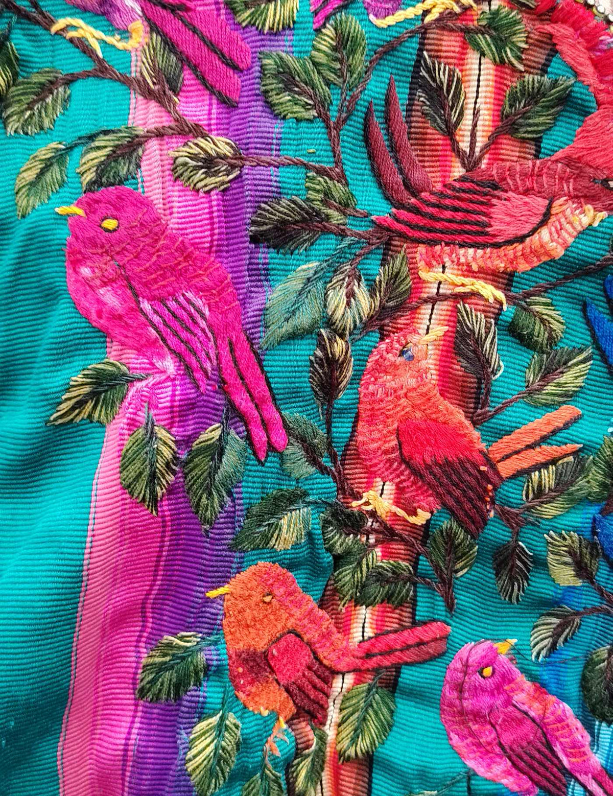 Turquoise and Pink Santiago Huipil #9-131