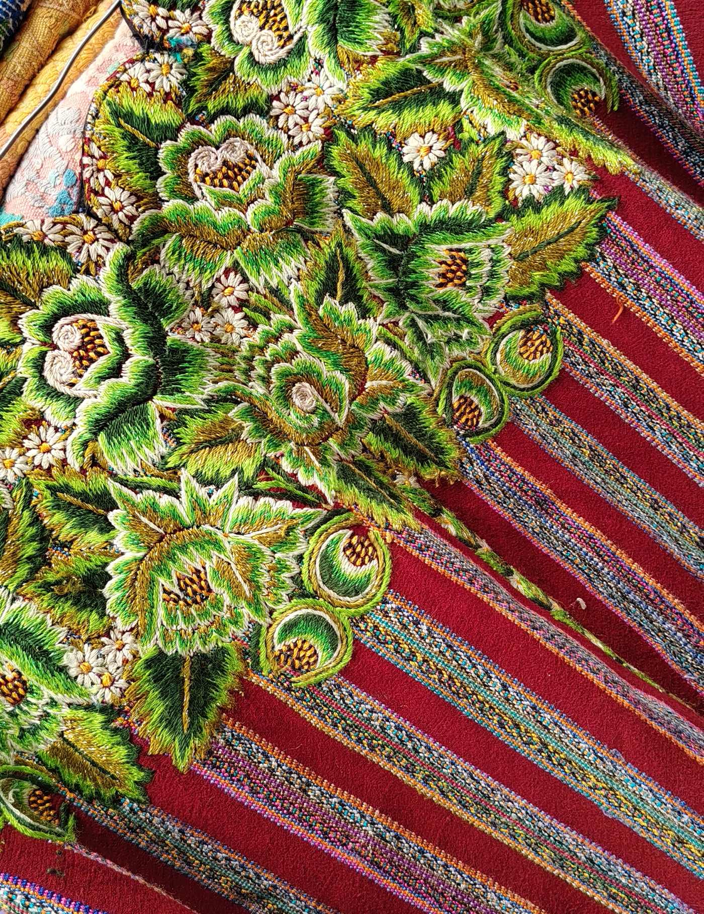 Maroon and Green Patzún Huipil #9-134