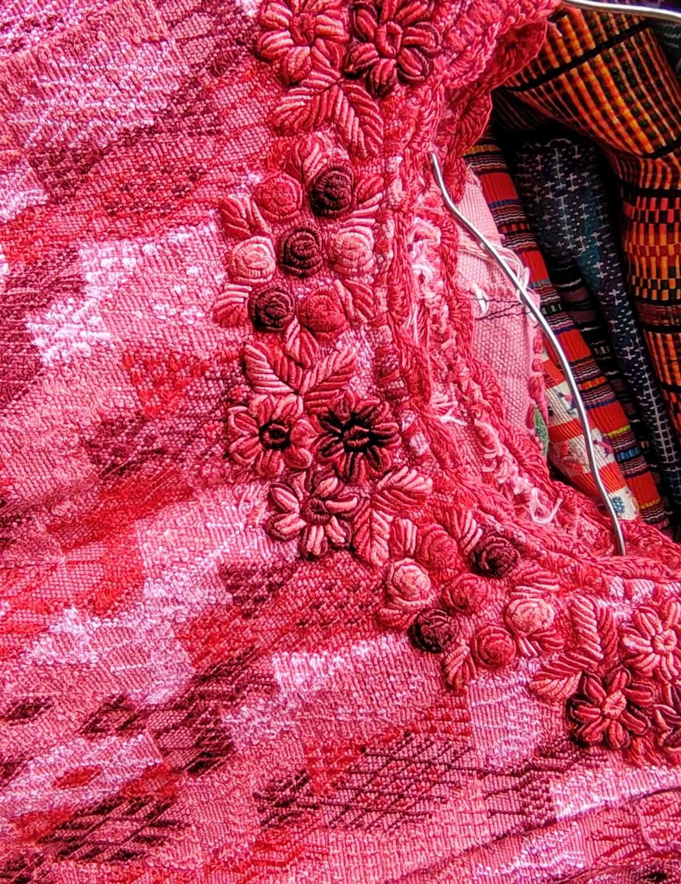 Pink with Rococo Neckline Cobán Huipil #9-143