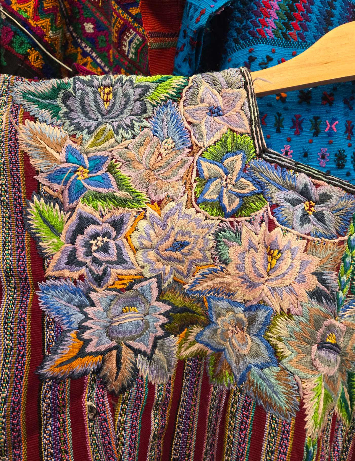 Pastel Flowers Patzún Huipil #9-146