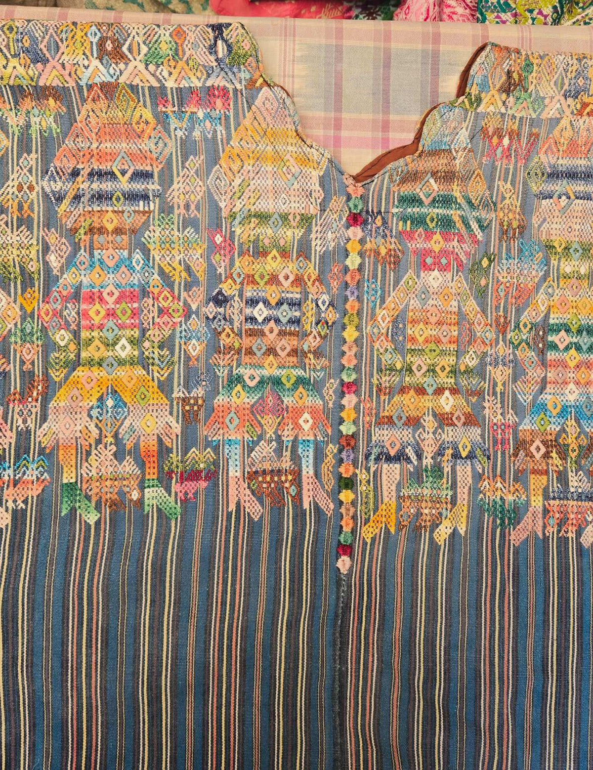 Indigo with Dancing Men Nahualá Huipil #9-150