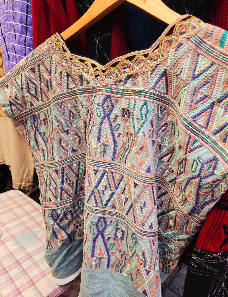 Faded Blue Nebaj Huipil #9-153