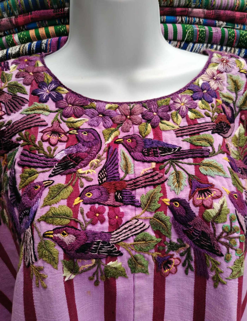 Pink and Red Striped Santiago Huipil #9-166