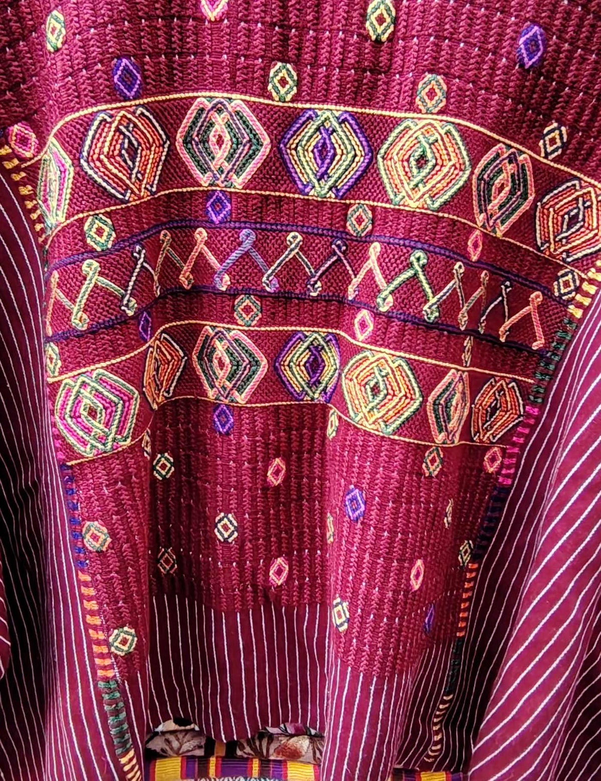 Burgundy and Gold Colotenango Huipil #9-202