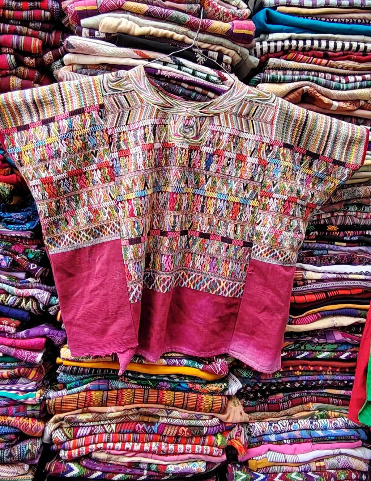 Burgundy San Juan Cotzal Huipil #9-204