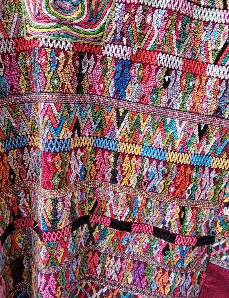 Burgundy San Juan Cotzal Huipil #9-204