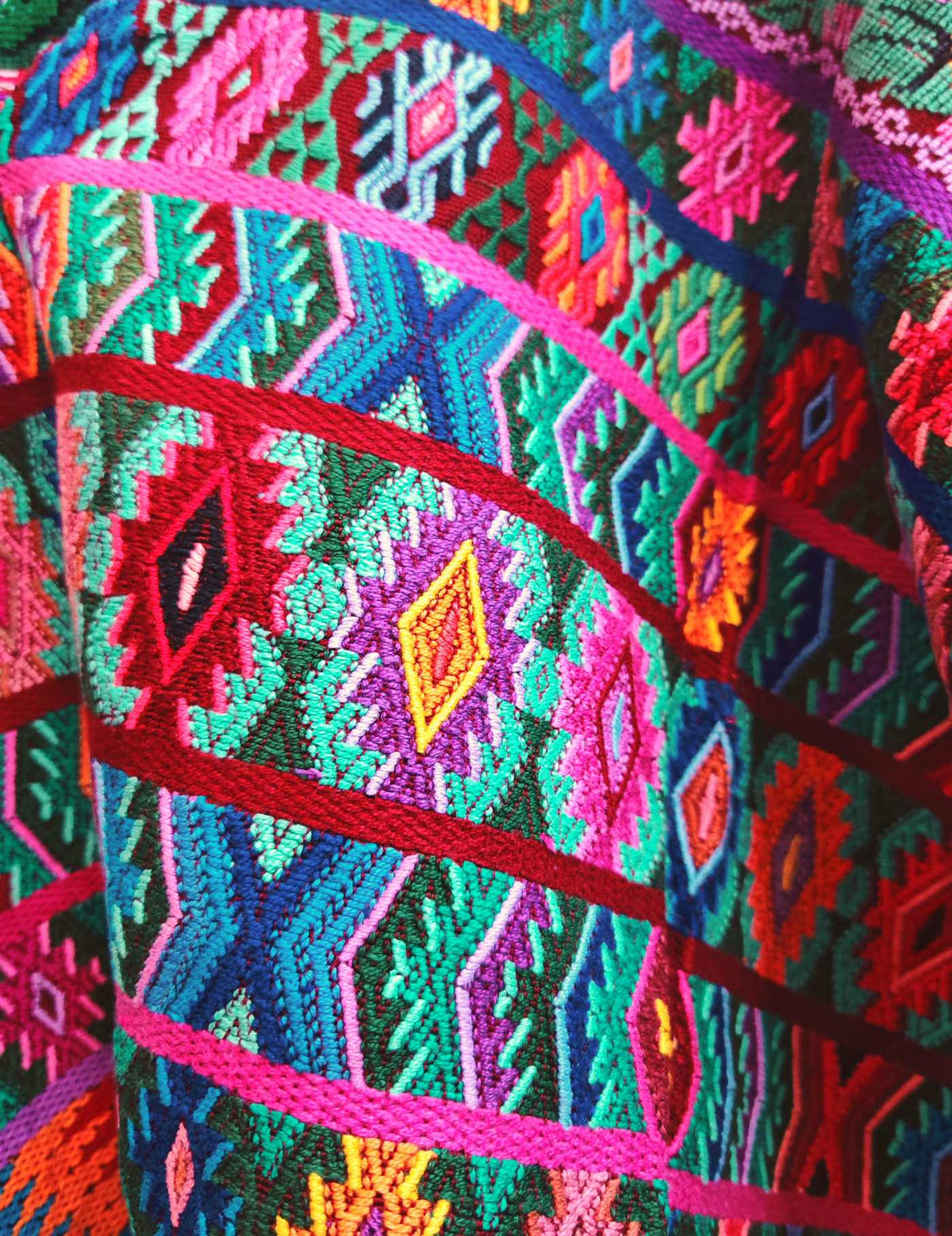 Green and Burgundy Comalapa Huipil #9-217