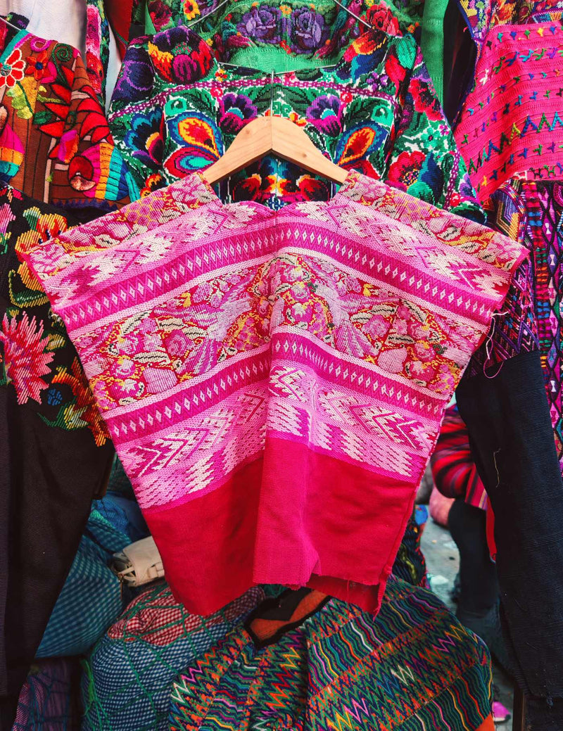 Pink and Red Comalapa Huipil #9-219