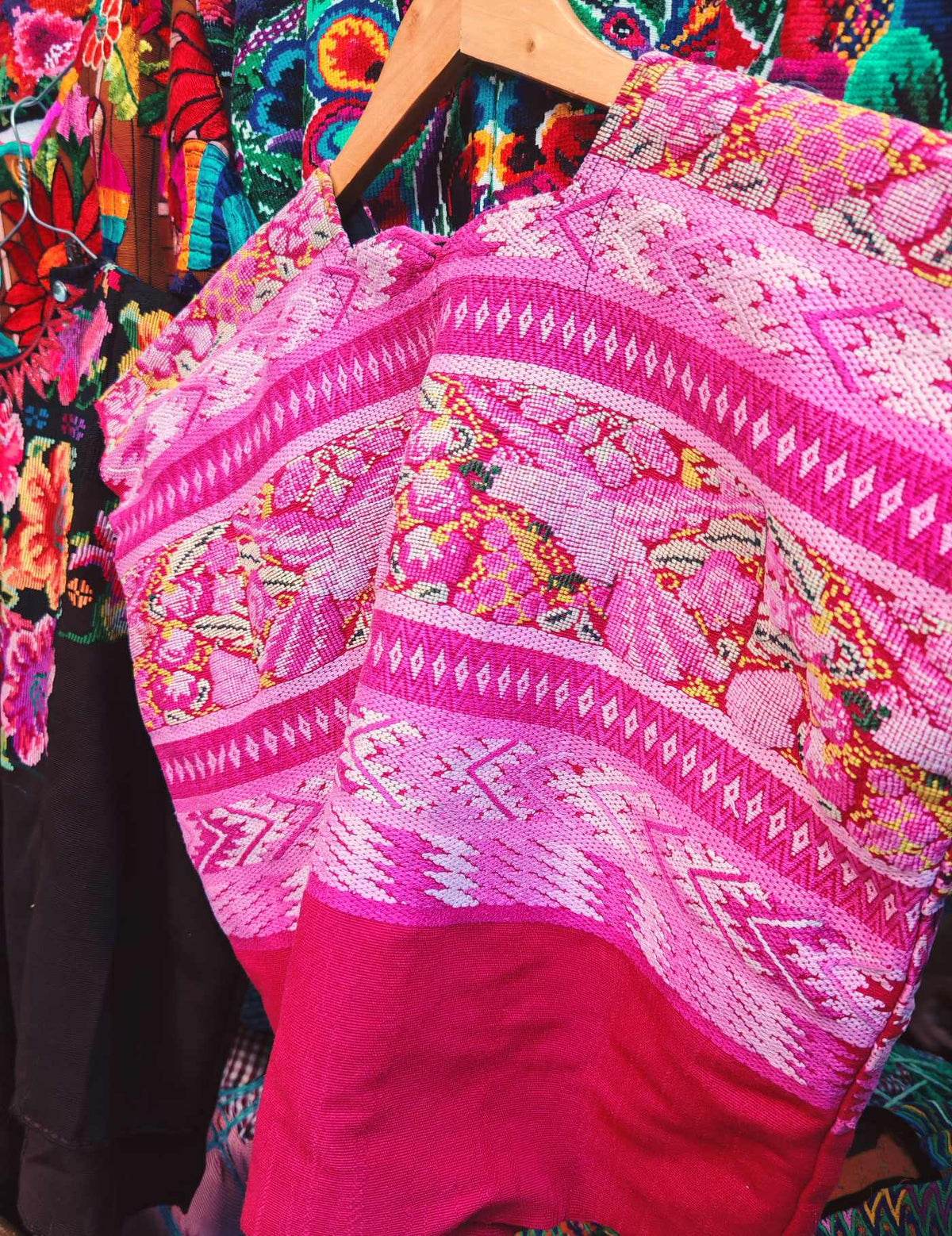 Pink and Red Comalapa Huipil #9-219