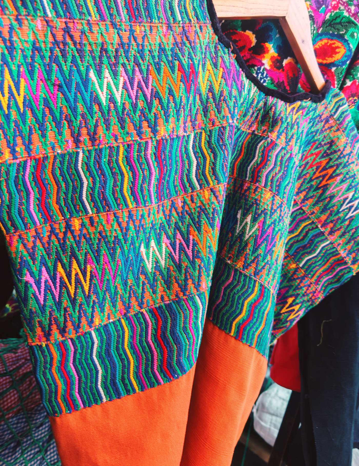 Blue and Terracotta Rabinal Huipil #9-220