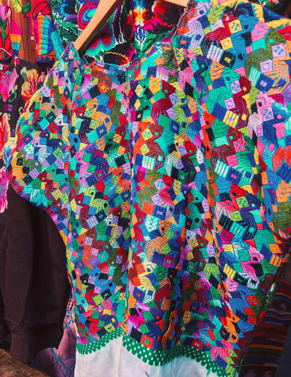 Abstract Colourful Totonicapán Huipil #9-221