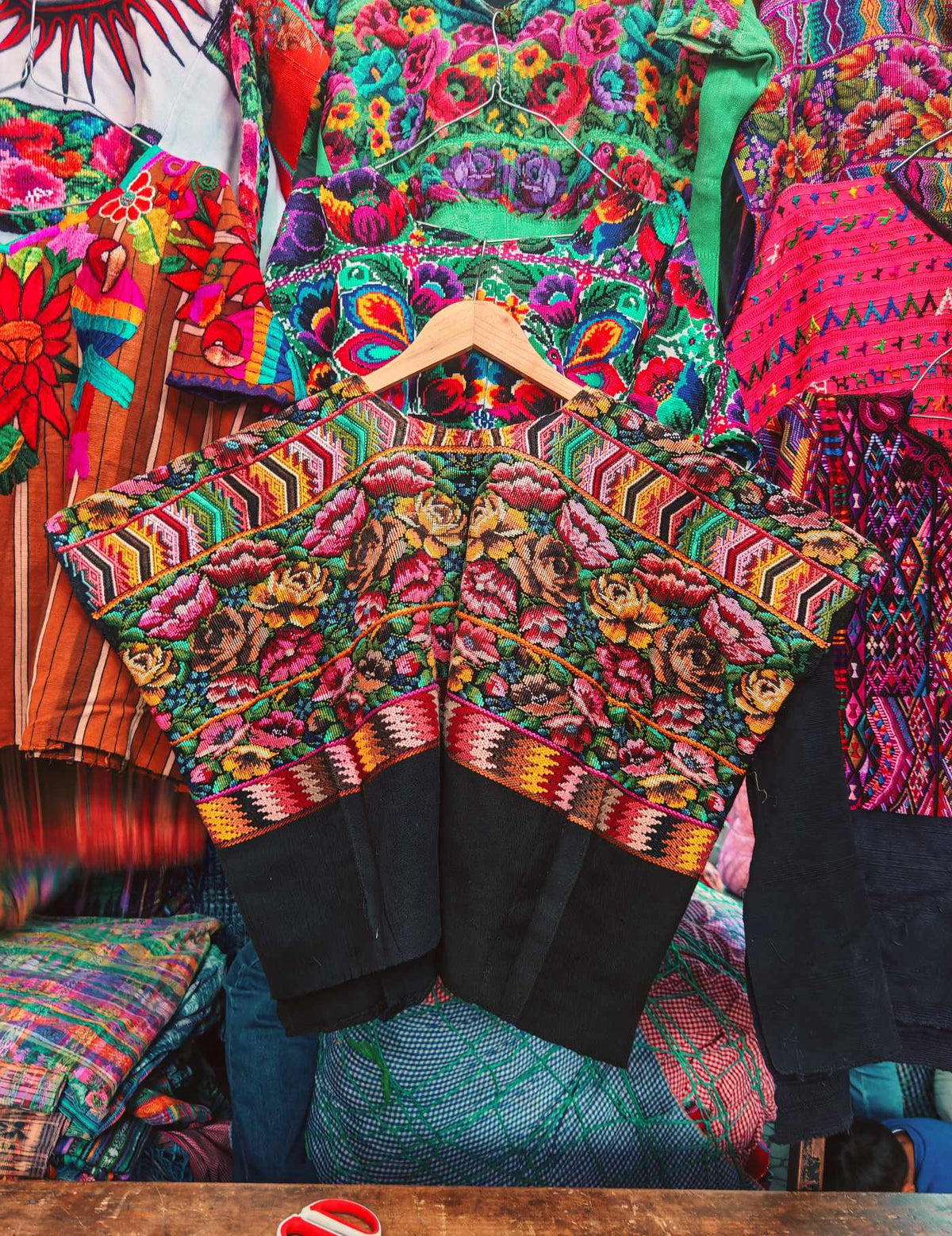 Pink and Orange Comalapa Huipil #9-225