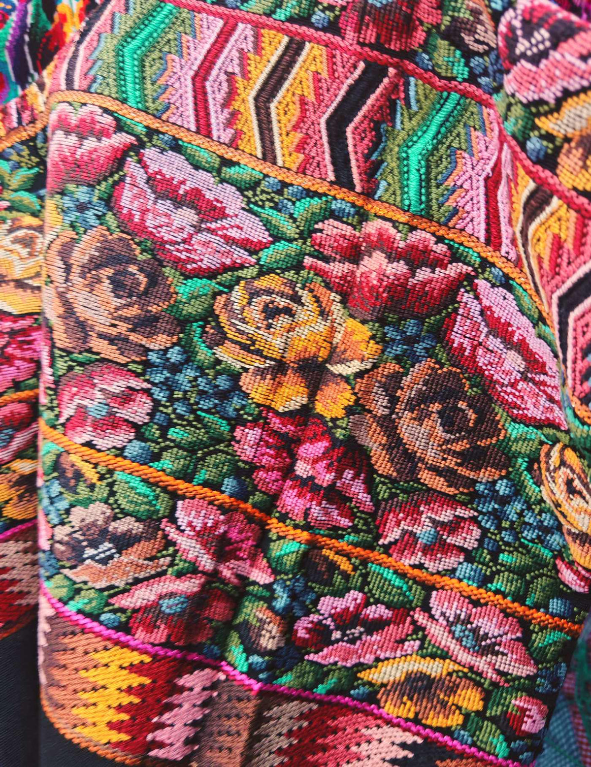 Pink and Orange Comalapa Huipil #9-225