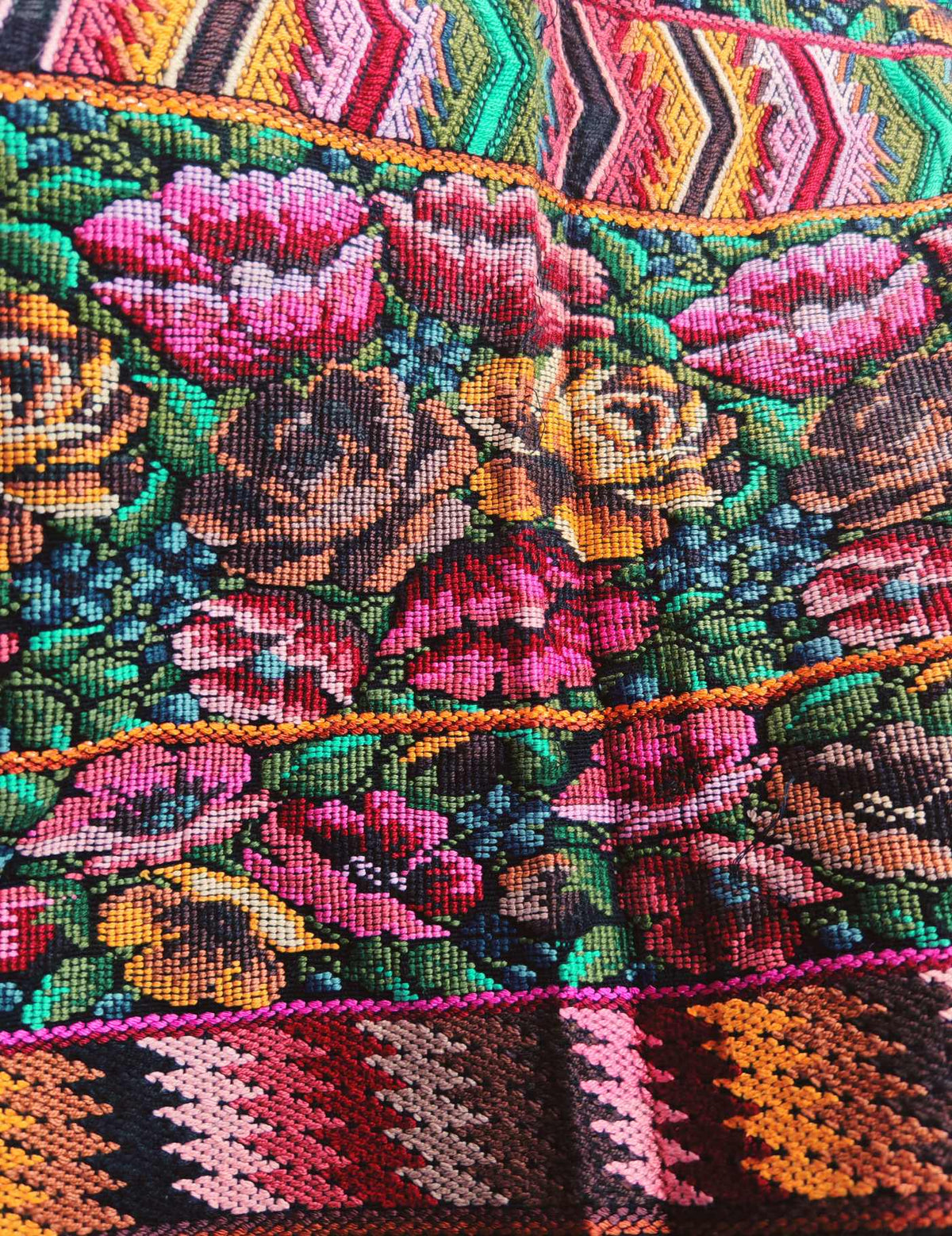 Pink and Orange Comalapa Huipil #9-225