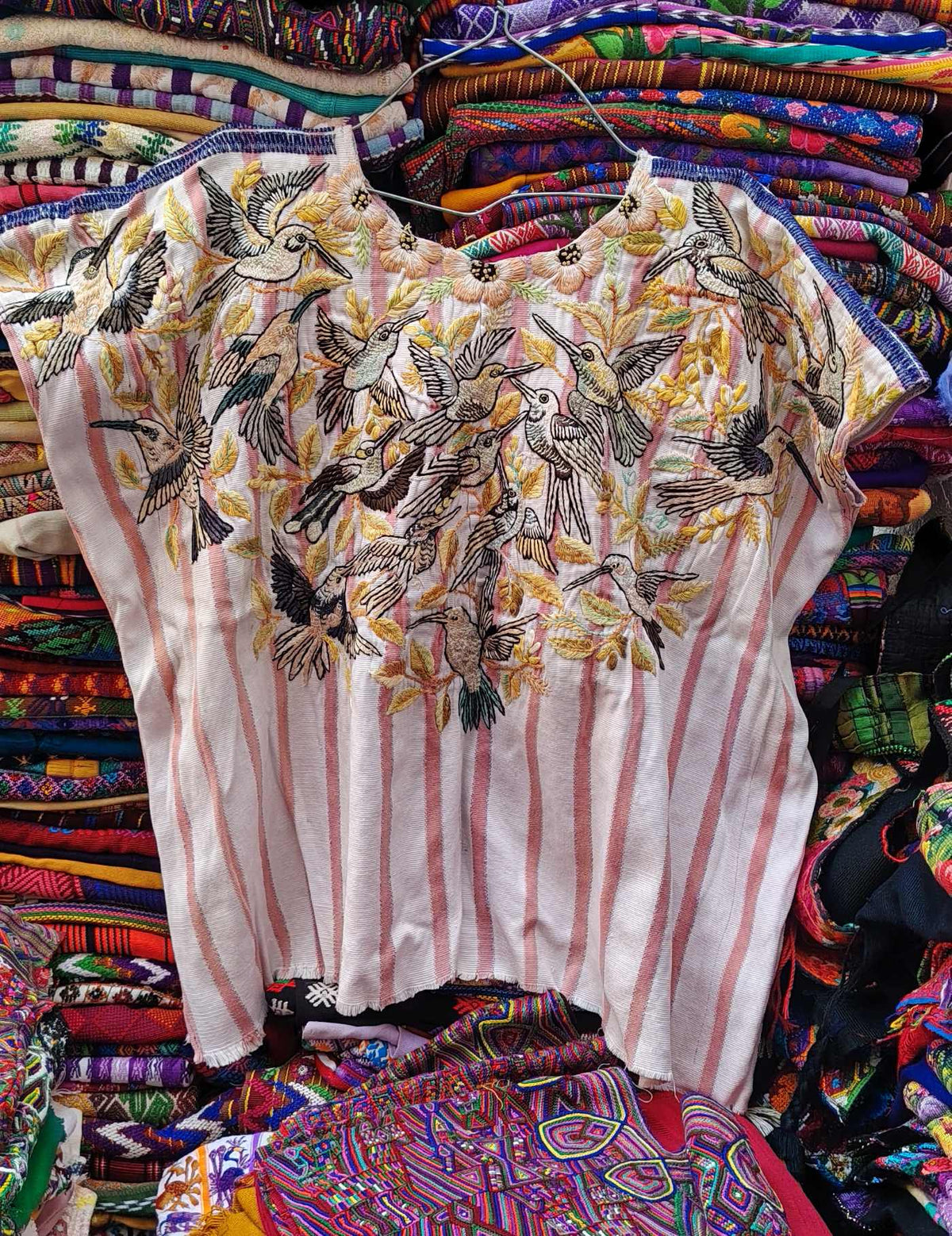 Coral and Yellow Santiago Huipil #9-230
