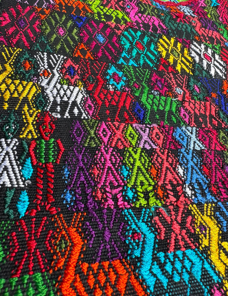Colourful on Black Cobán Huipil #9-243