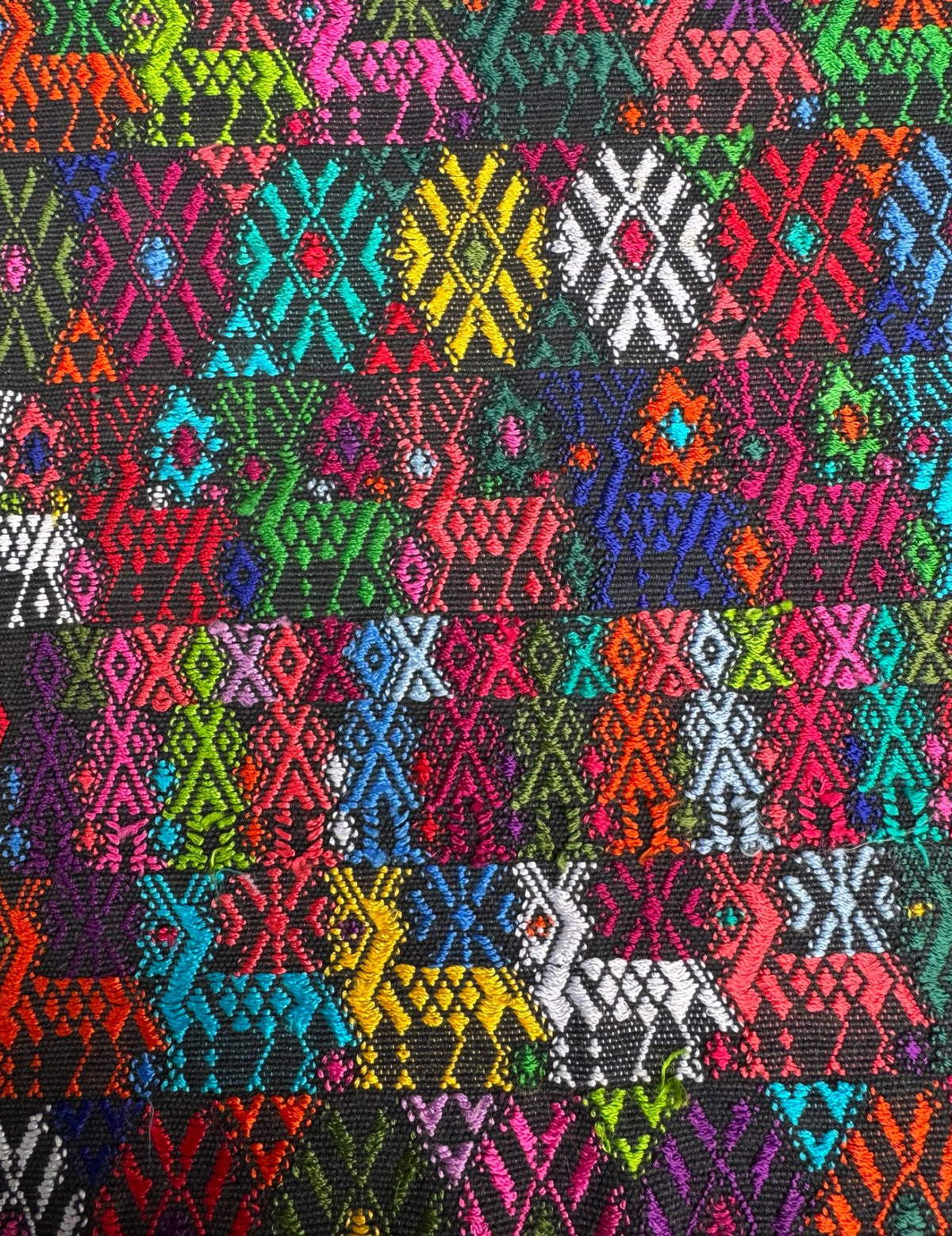 Colourful on Black Cobán Huipil #9-243