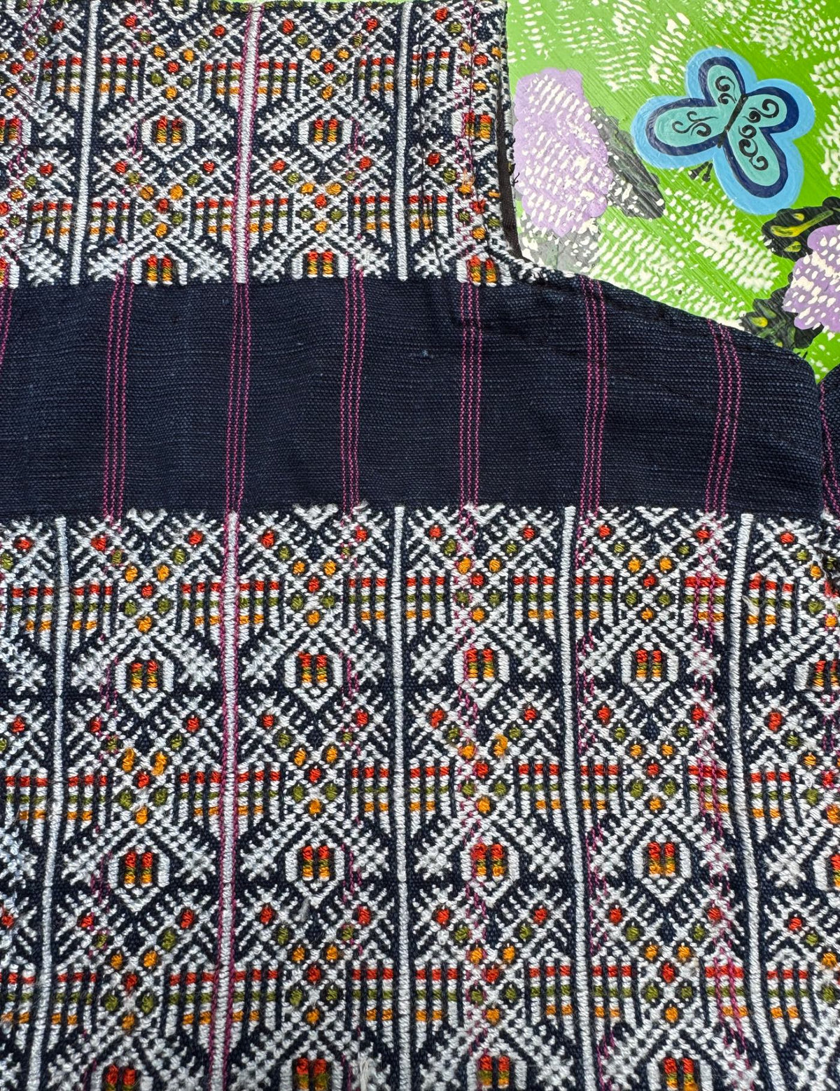 Indigo Two-Headed Eagle Nahualá Huipil #9-244