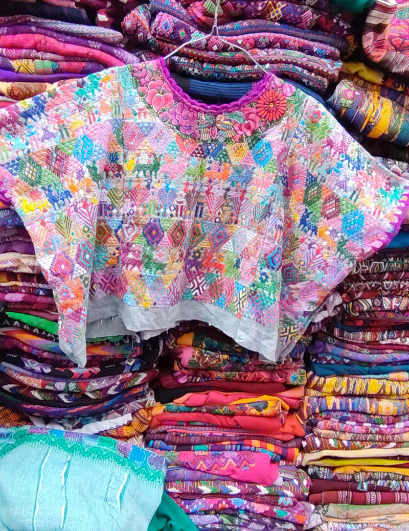 Multicolor on Pink Cobán Huipil #9-262