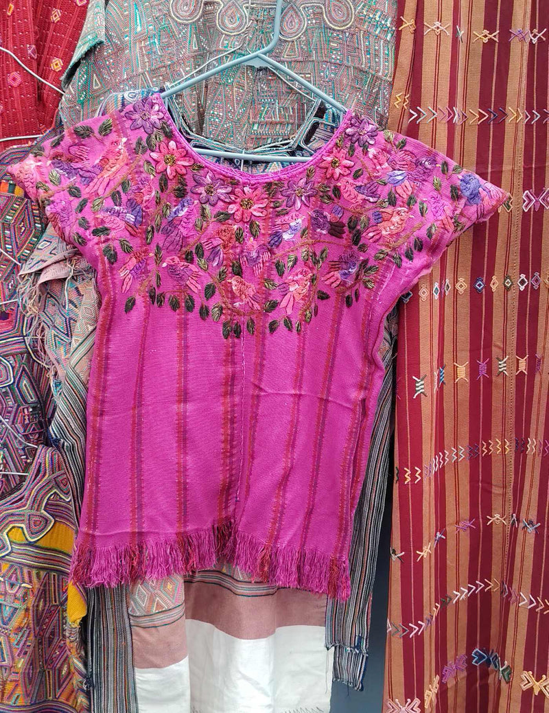 Pink birds Santiago Huipil #9-273