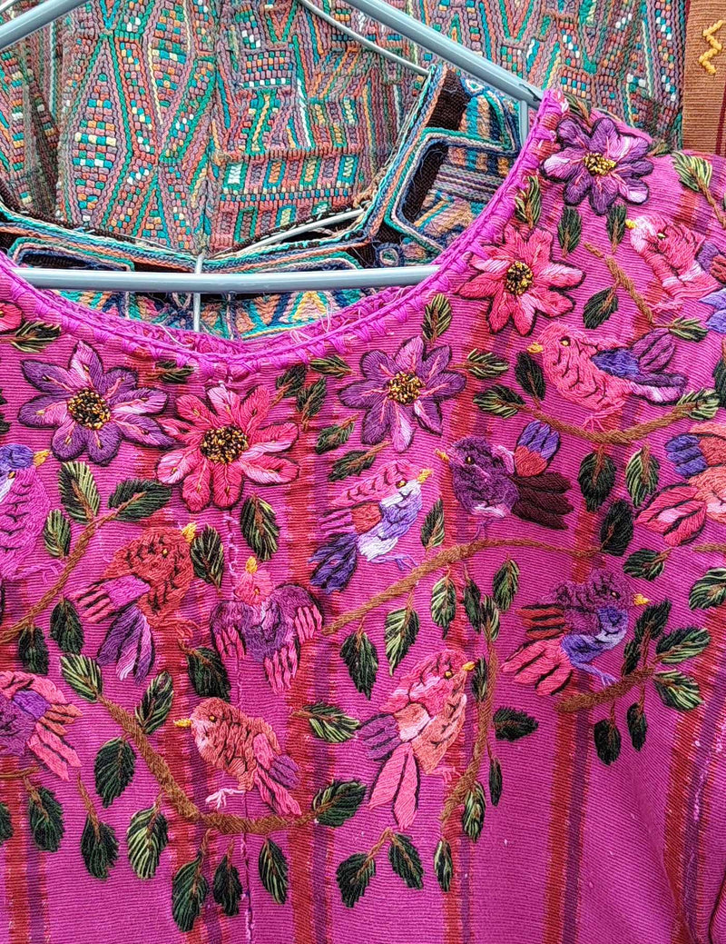 Pink birds Santiago Huipil #9-273