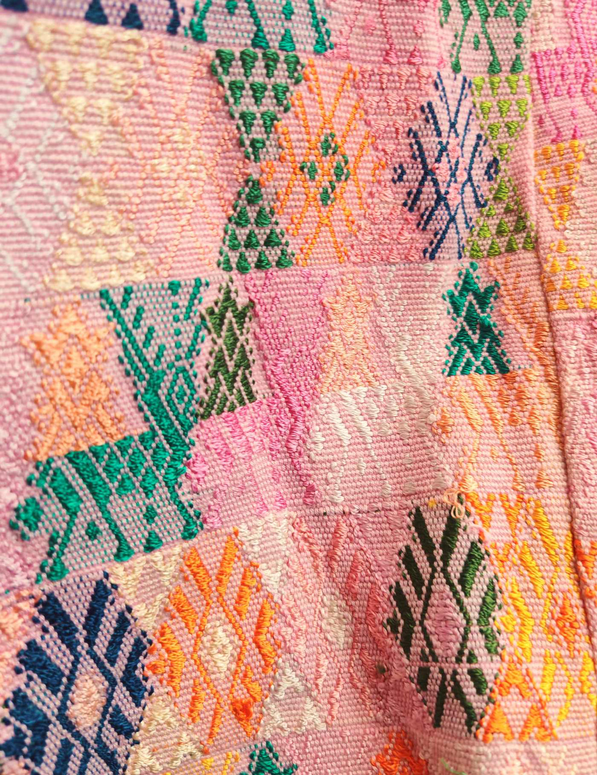 Lilac and Green Cobán Huipil #9-298