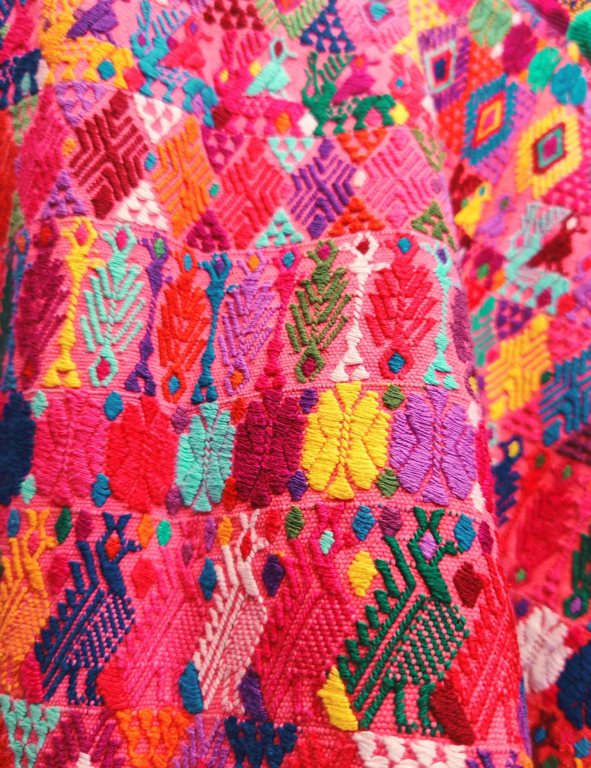 Pink and Red Cobán Huipil #9-299