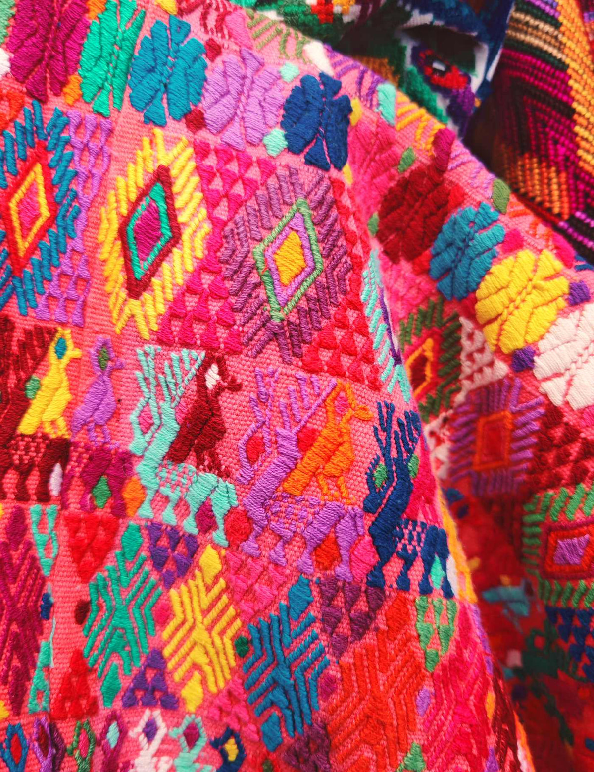 Pink and Red Cobán Huipil #9-299