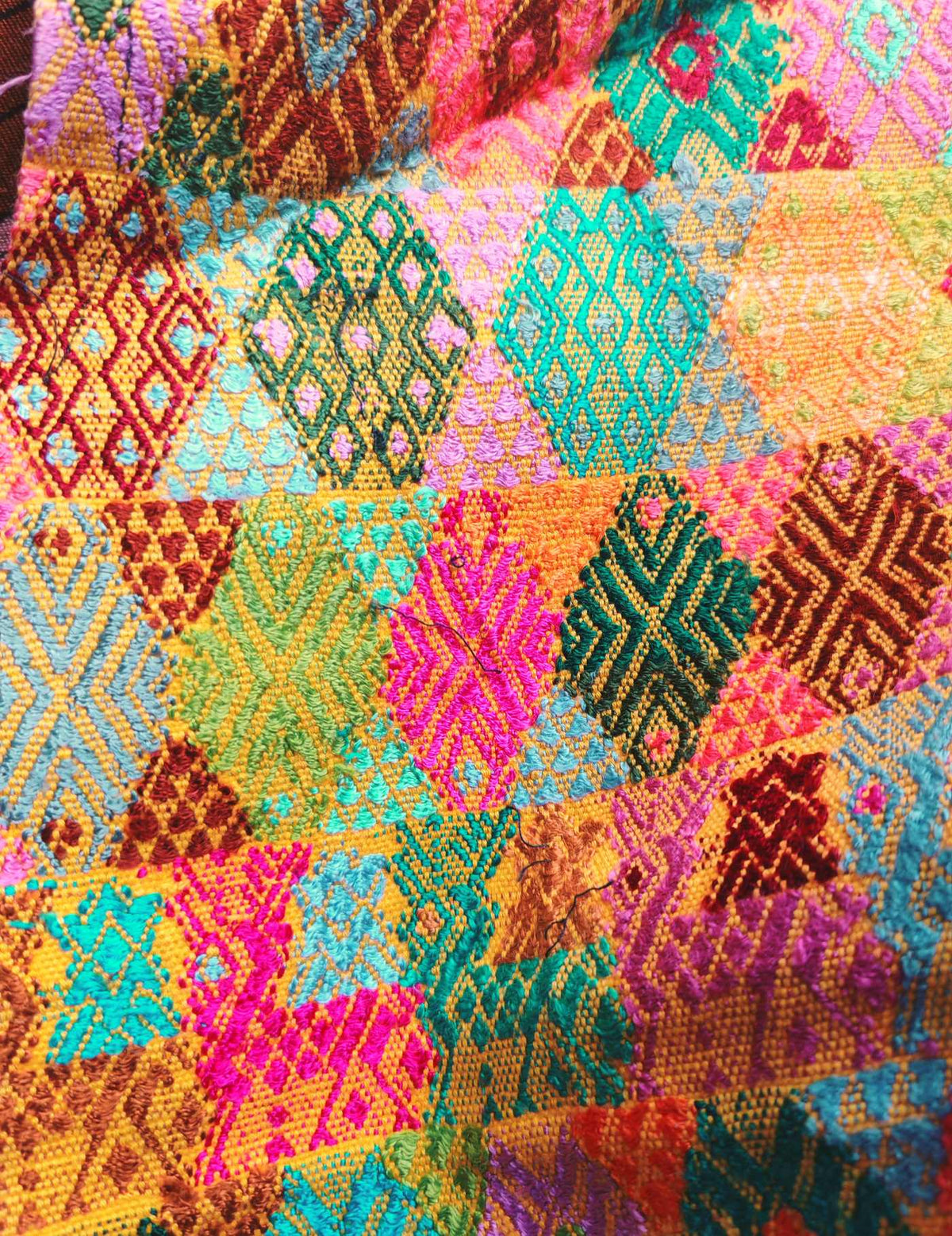 Colourful on Yellow Cobán Huipil #9-301