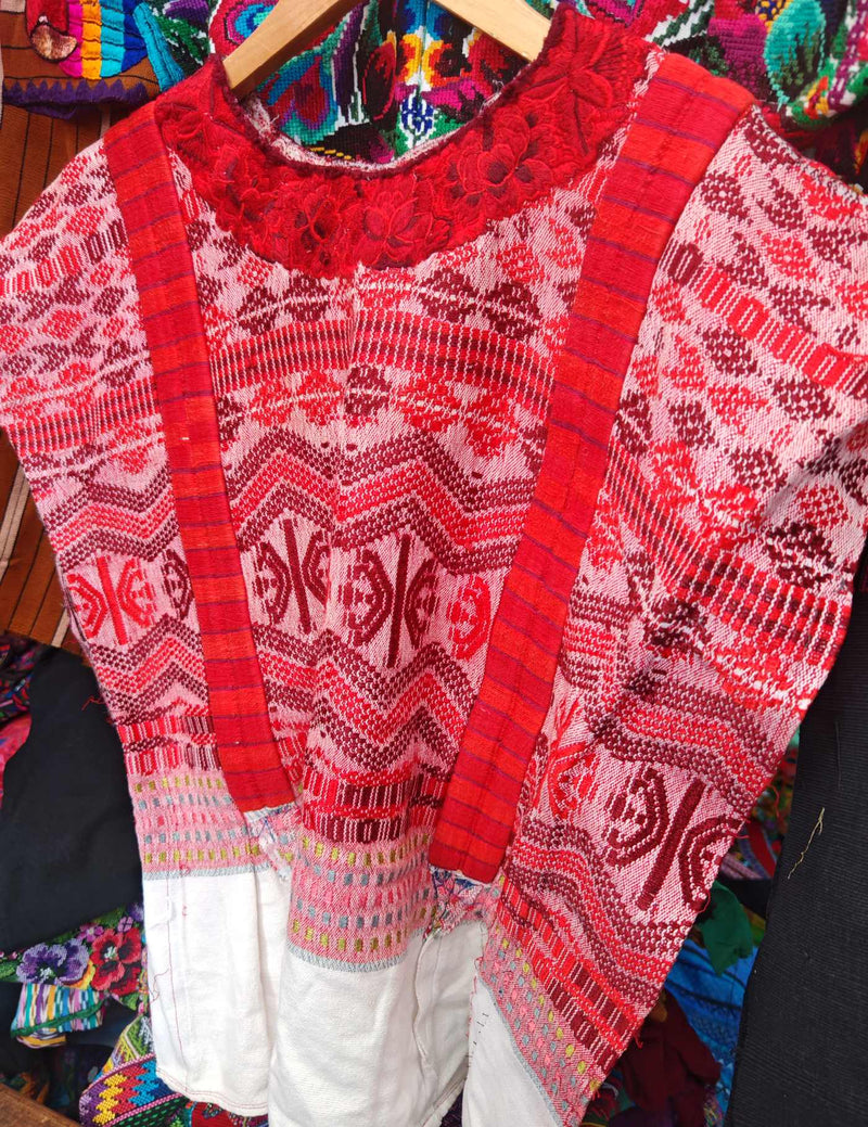 Red Geometric Xela Huipil #9-309
