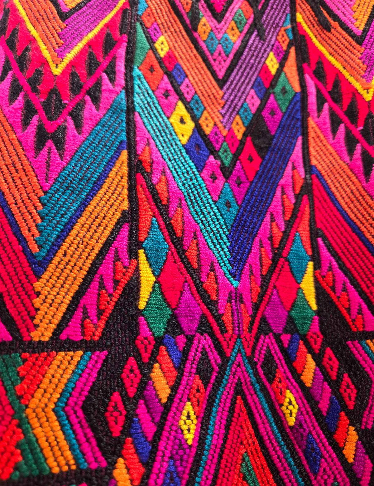 Geometrics on Maroon Chichicastenango Huipil #9-316
