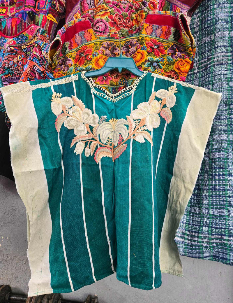 Green and Ivory Santiago Huipil #9-322