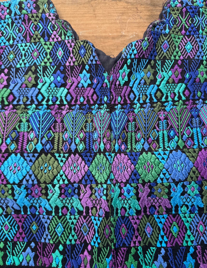 Blue and Pink Cobán Huipil #9-327