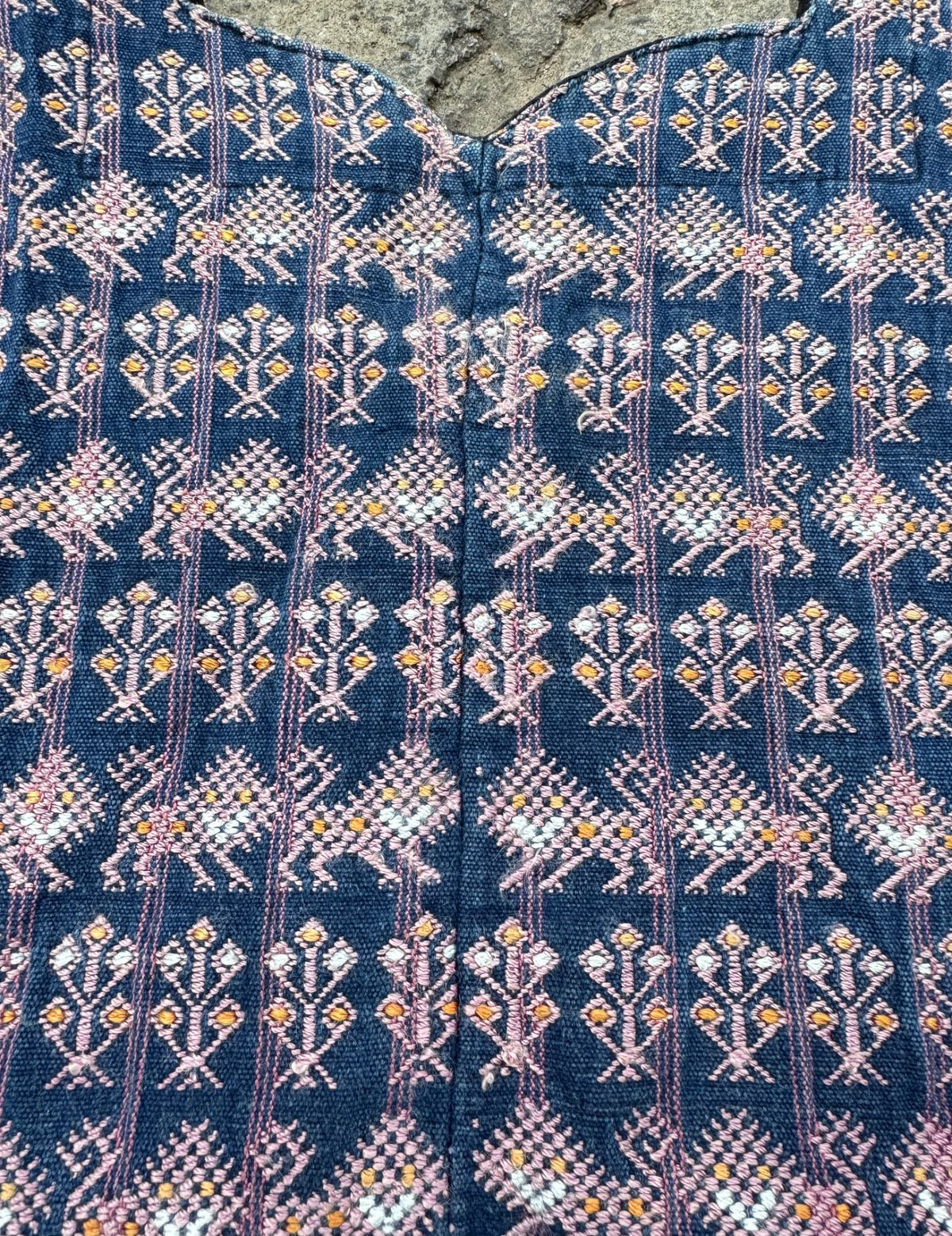 Indigo with Lions and Corn Nahualá Huipil #9-334
