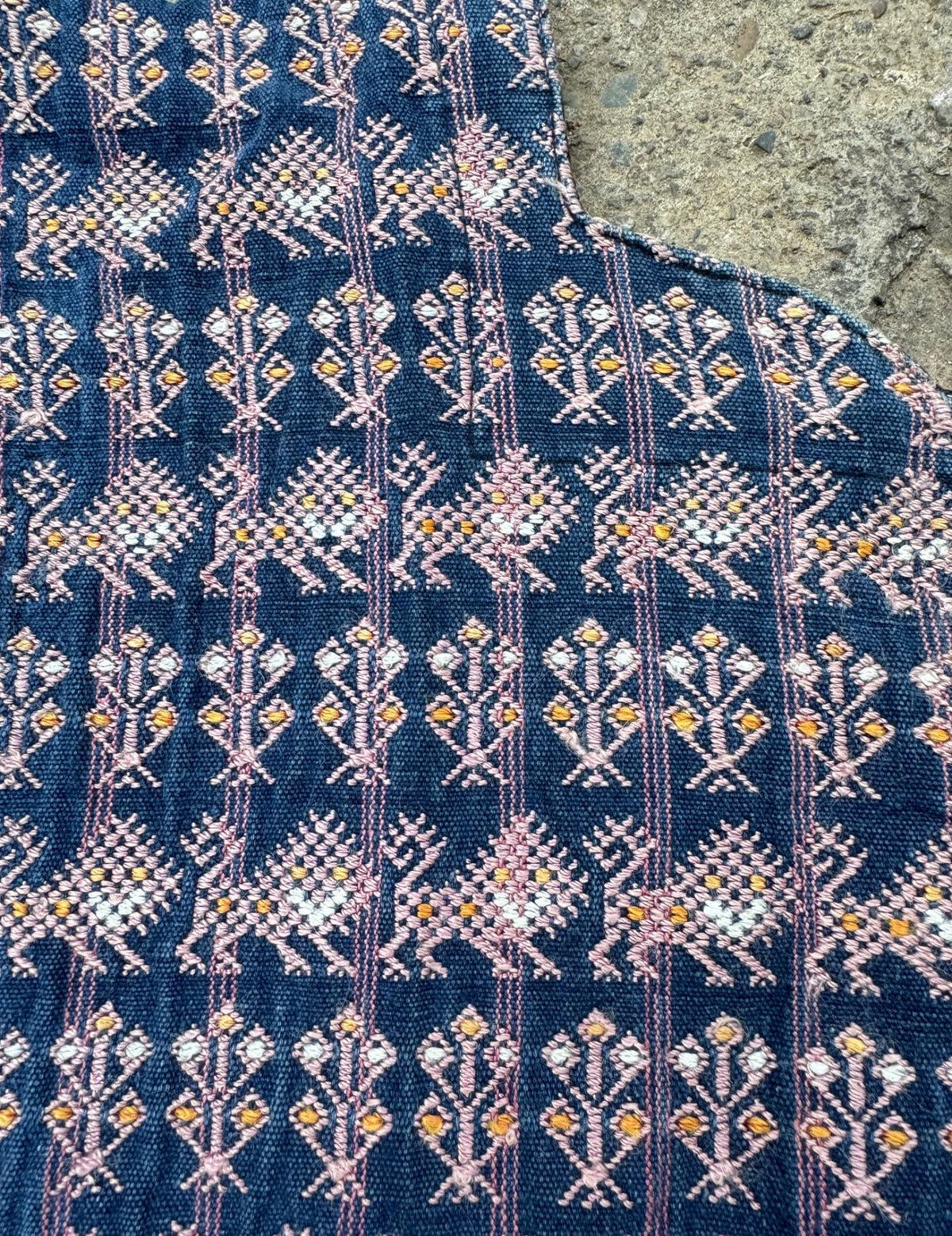 Indigo with Lions and Corn Nahualá Huipil #9-334