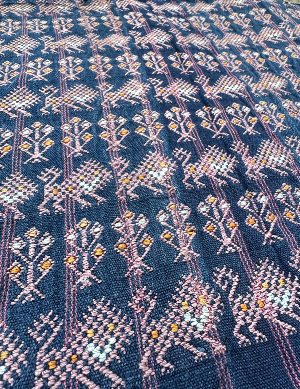 Indigo with Lions and Corn Nahualá Huipil #9-334