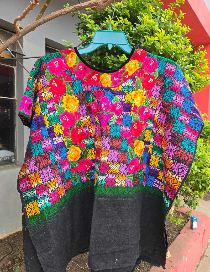 Multicoloured Floral Xela Huipil #9-350