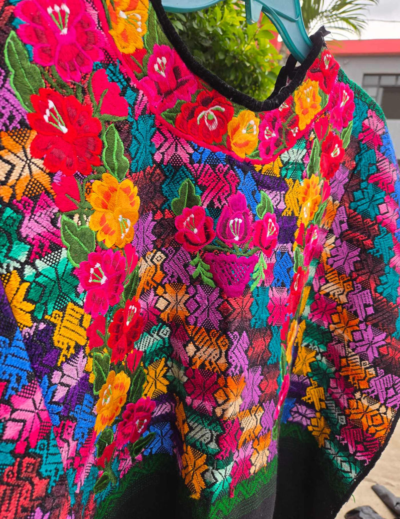 Multicoloured Floral Xela Huipil #9-350