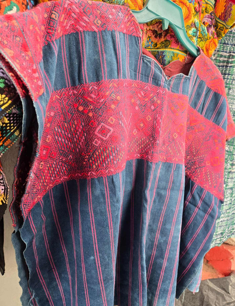 Indigo and Red Nahualá Huipil #9-353